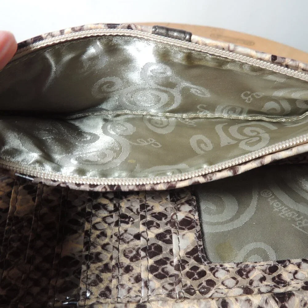 Vintage Brighton Nolita Snakeskin Wallet Clutch Tri-Fold - Picture 5 of 5